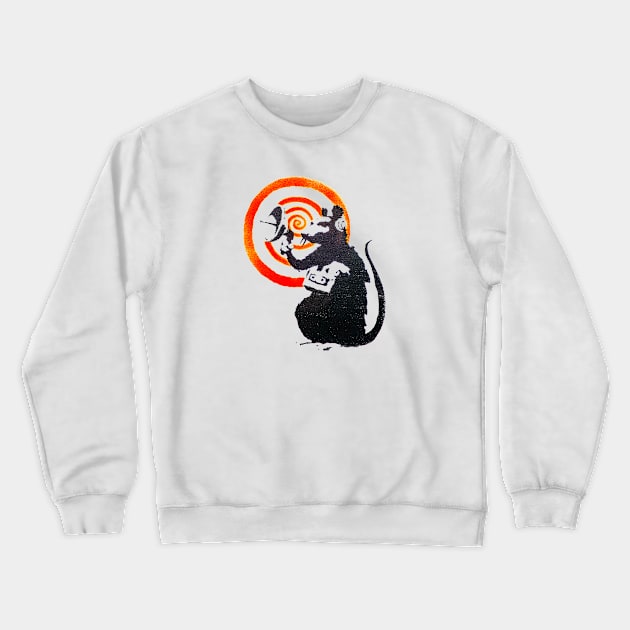 Rat Listening Crewneck Sweatshirt by PandaSex